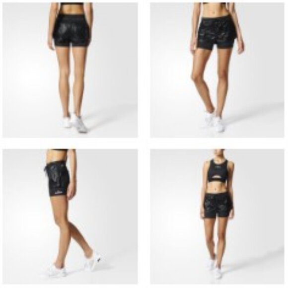 Adidas by Stella McCartney 2IN1 Running  Black Shell Shorts  - Size M - Picture 16 of 17